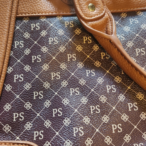 Brand new: The Danbury Mint Purse. Tan & Brown in color. Customized with PS logo - Picture 2 of 3